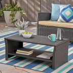 Table basse d'extérieur en osier St. Lucia de Christopher Knight Home