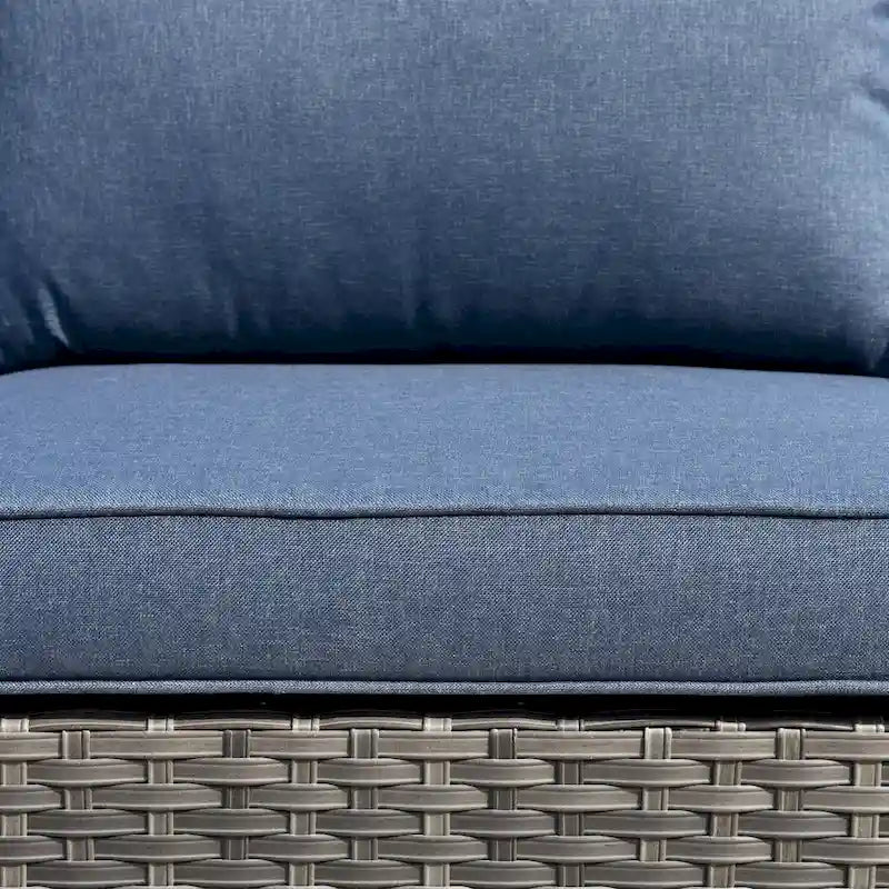 OVIOS Ensemble de mobilier de patio en rotin osier 7 pièces Ensemble de fauteuils à bascule pivotants