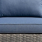 OVIOS Ensemble de mobilier de patio en rotin osier 7 pièces Ensemble de fauteuils à bascule pivotants
