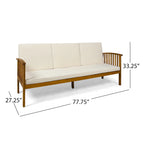 Canapé d'extérieur en bois d'acacia Carolina par Christopher Knight Home