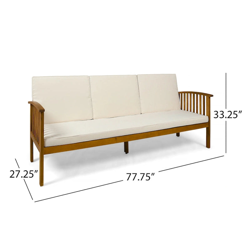 Canapé d'extérieur en bois d'acacia Carolina par Christopher Knight Home