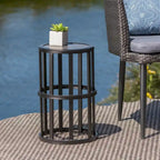 Carlo Outdoor Industrial 11-inch Ceramic Tile Side Table by Christopher Knight Home