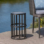 Table d'appoint en carreaux de céramique Carlo Outdoor Industrial de 11 pouces par Christopher Knight Home