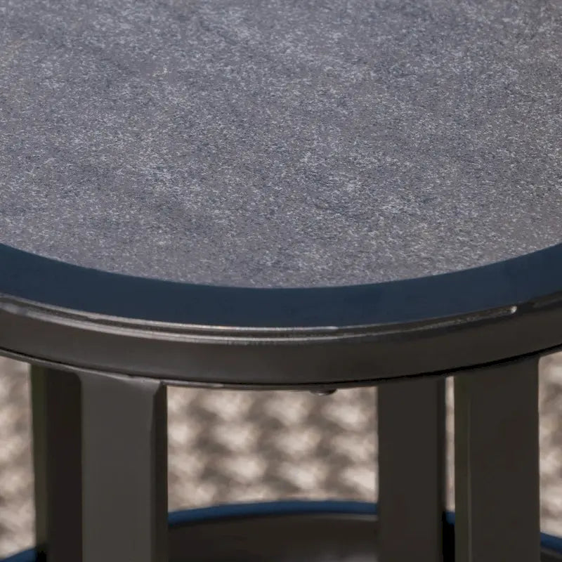 Table d'appoint en carreaux de céramique Carlo Outdoor Industrial de 11 pouces par Christopher Knight Home