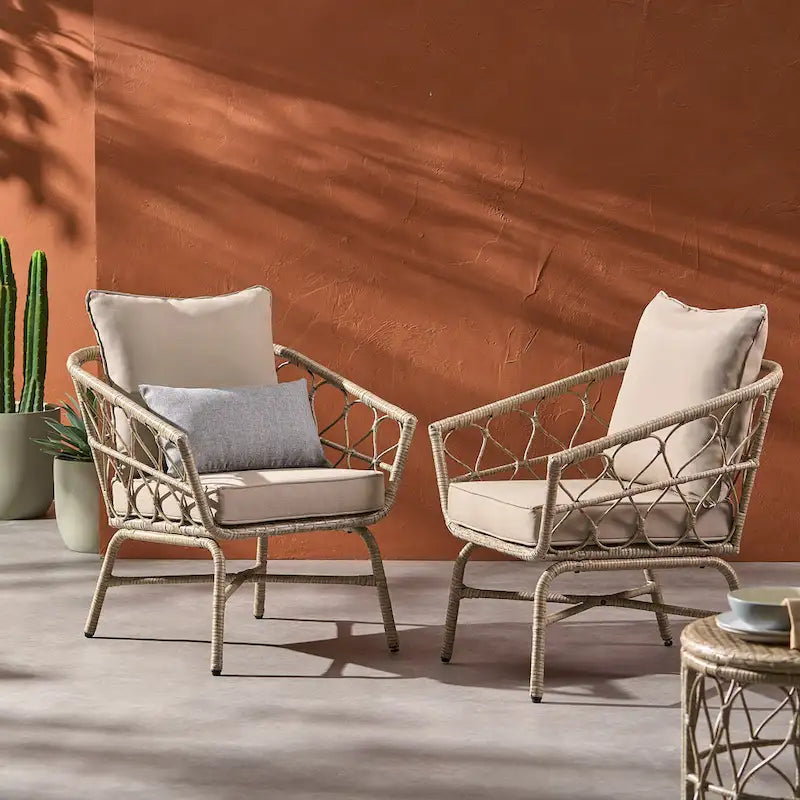 Bruce Outdoor Outdoor Wicker Club Chairs (Set of 2) by Christopher Knight Home