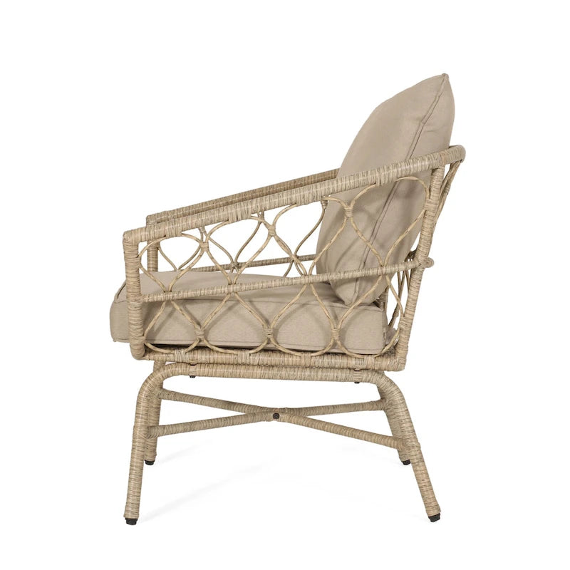 Chaises de club en osier d'extérieur Bruce (ensemble de 2) par Christopher Knight Home
