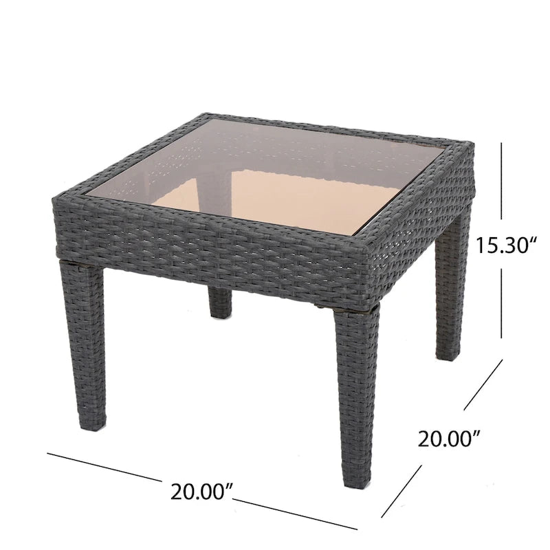 Table d'appoint d'extérieur en osier Antibes de Christopher Knight Home