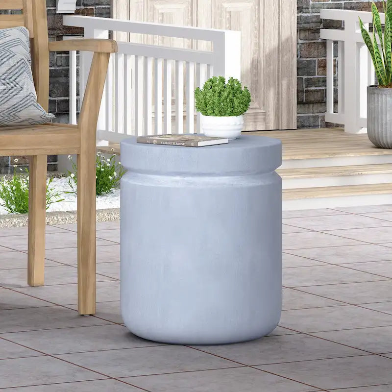 Noyes Outdoor Lightweight Concrete Side Table by Christopher Knight Home