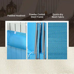 Chaises longues pliantes Outsunny, ensemble de 2 chaises de piscine extérieures avec oreiller, dossier inclinable à six positions