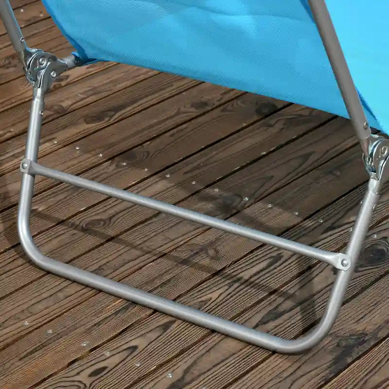 Chaises longues pliantes Outsunny, ensemble de 2 chaises de piscine extérieures avec oreiller, dossier inclinable à six positions