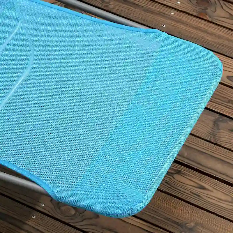 Chaises longues pliantes Outsunny, ensemble de 2 chaises de piscine extérieures avec oreiller, dossier inclinable à six positions