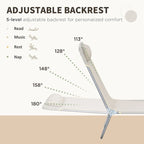 Chaises longues pliantes Outsunny, ensemble de 2 chaises de piscine extérieures avec oreiller, dossier inclinable à six positions