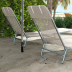 Chaises longues pliantes Outsunny, ensemble de 2 chaises de piscine extérieures avec oreiller, dossier inclinable à six positions