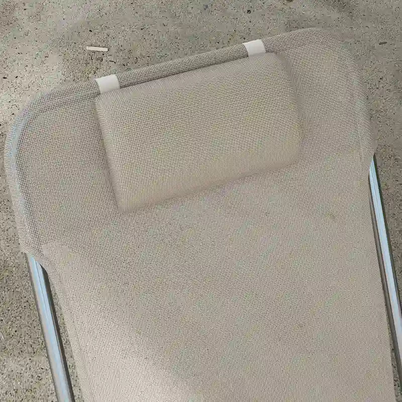 Chaises longues pliantes Outsunny, ensemble de 2 chaises de piscine extérieures avec oreiller, dossier inclinable à six positions