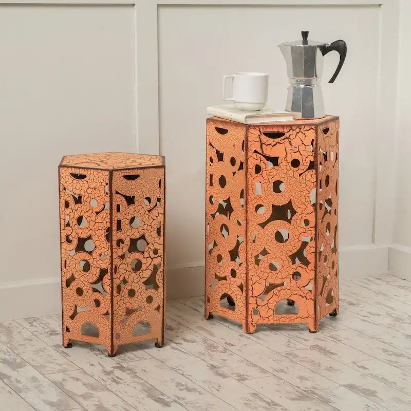 Tables d'appoint en fer Parrish (lot de 2) par Christopher Knight Home
