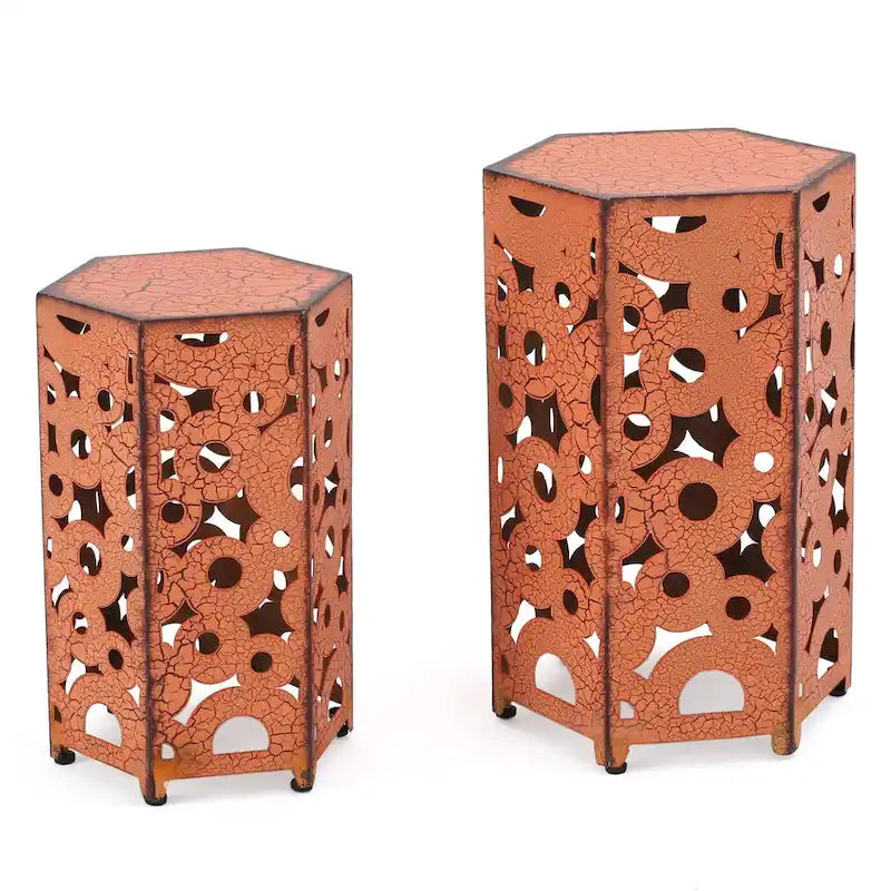 Tables d'appoint en fer Parrish (lot de 2) par Christopher Knight Home