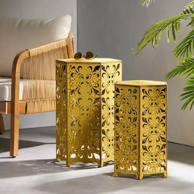 Tables d'appoint en fer Parrish (lot de 2) par Christopher Knight Home