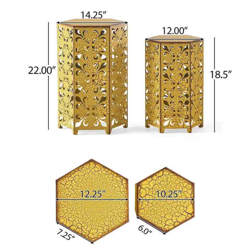 Tables d'appoint en fer Parrish (lot de 2) par Christopher Knight Home