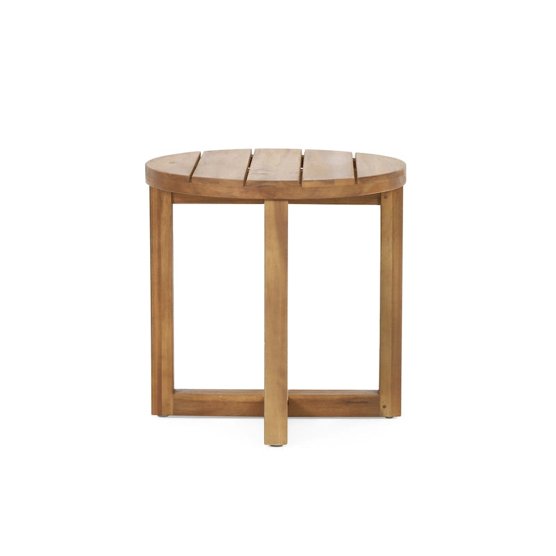 Table d'appoint circulaire Hamel en bois d'acacia d'extérieur par Christopher Knight Home