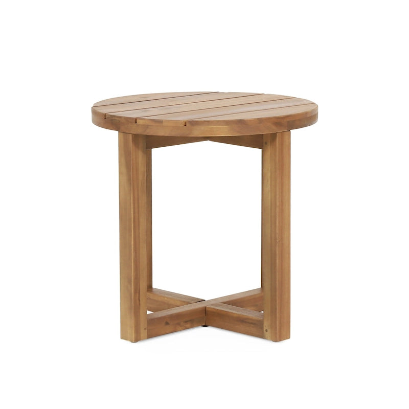 Table d'appoint circulaire Hamel en bois d'acacia d'extérieur par Christopher Knight Home