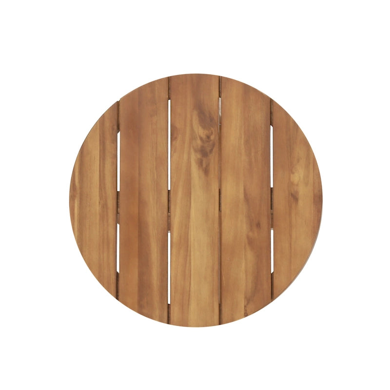 Table d'appoint circulaire Hamel en bois d'acacia d'extérieur par Christopher Knight Home
