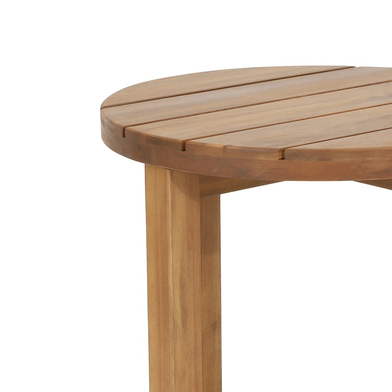Table d'appoint circulaire Hamel en bois d'acacia d'extérieur par Christopher Knight Home