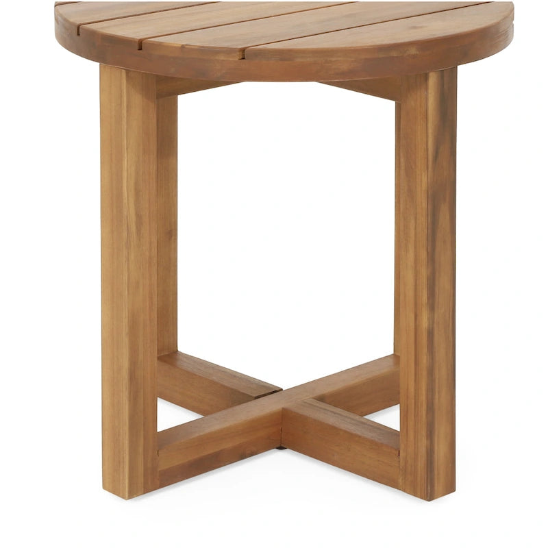 Table d'appoint circulaire Hamel en bois d'acacia d'extérieur par Christopher Knight Home