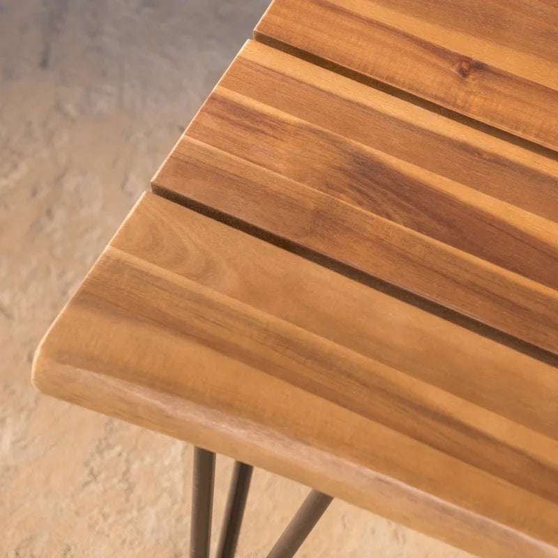Table basse rectangulaire d'extérieur industrielle en bois d'acacia Zion par Christopher Knight Home