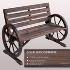 Banc de jardin Outsunny en bois avec roues de chariot