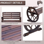 Banc de jardin Outsunny en bois avec roues de chariot
