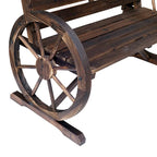Banc de jardin Outsunny en bois avec roues de chariot