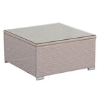 Table basse d'extérieur COSIEST en osier avec plateau en verre