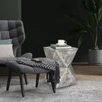 Table d'appoint Adeco Concrete Accent moderne en forme de sablier, pour l'intérieur et l'extérieur