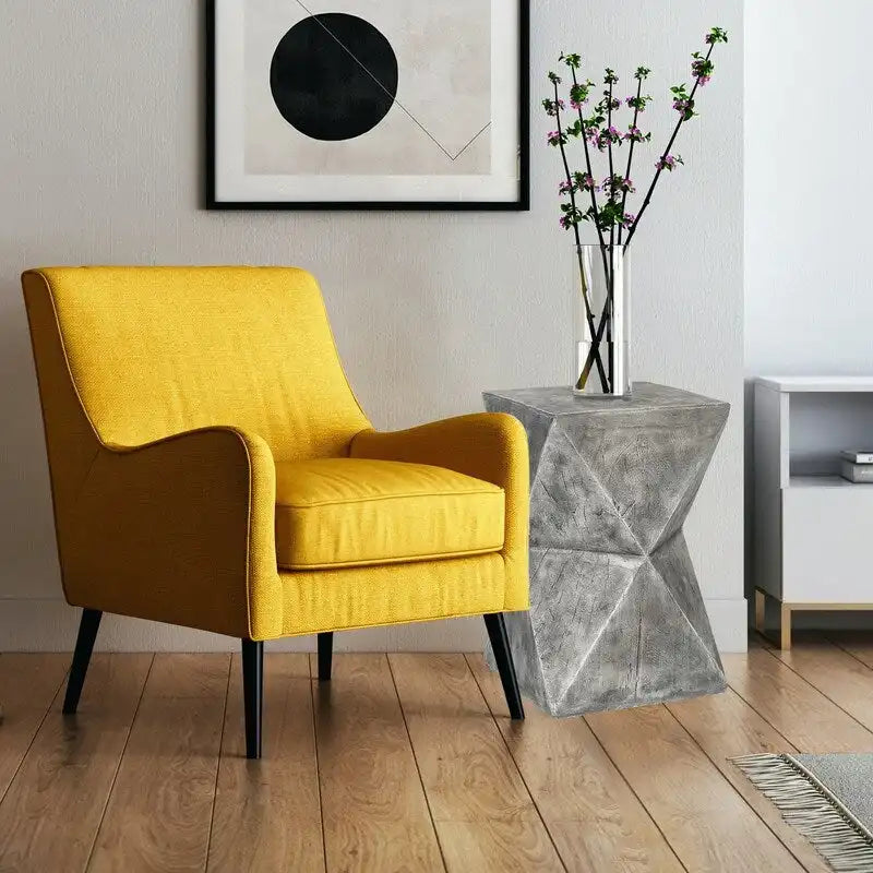 Table d'appoint Adeco Concrete Accent moderne en forme de sablier, pour l'intérieur et l'extérieur