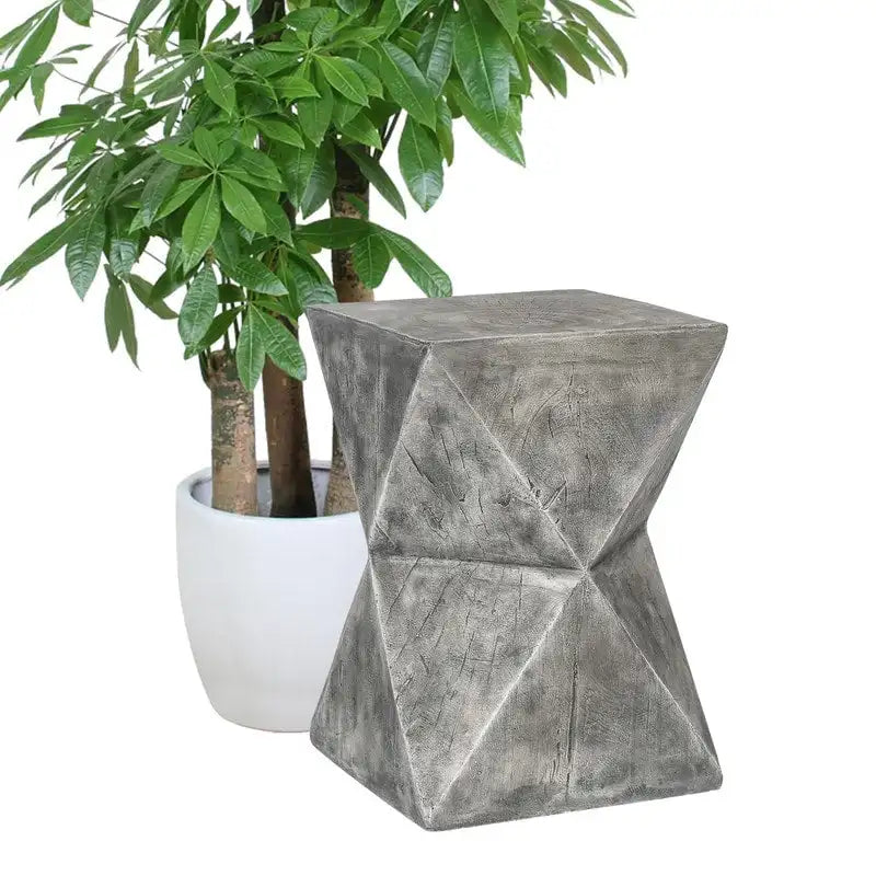Table d'appoint Adeco Concrete Accent moderne en forme de sablier, pour l'intérieur et l'extérieur
