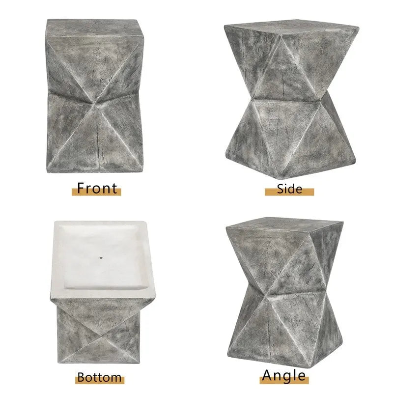 Table d'appoint Adeco Concrete Accent moderne en forme de sablier, pour l'intérieur et l'extérieur