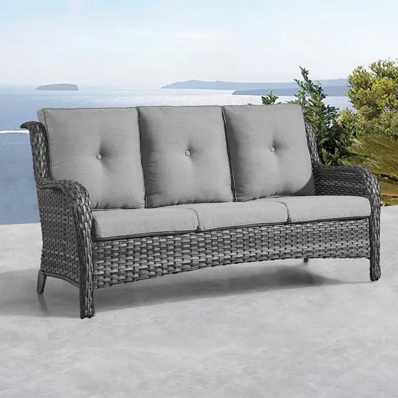 Gymojoy Meubles de Patio Canapé d'extérieur Canapé en Rotin avec Coussin