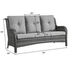 Gymojoy Meubles de Patio Canapé d'extérieur Canapé en Rotin avec Coussin
