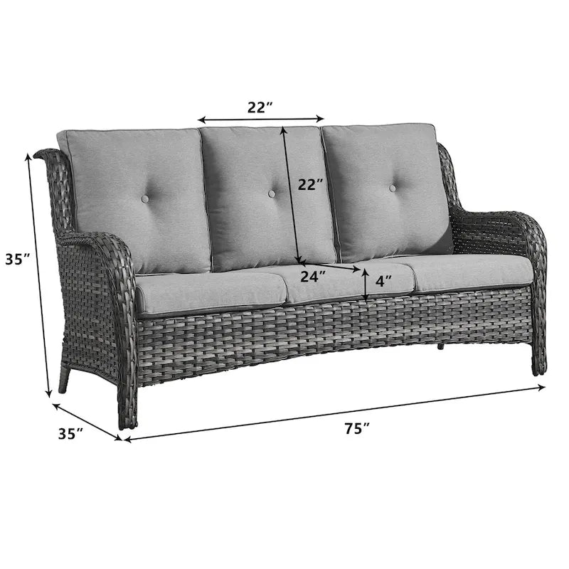 Gymojoy Meubles de Patio Canapé d'extérieur Canapé en Rotin avec Coussin
