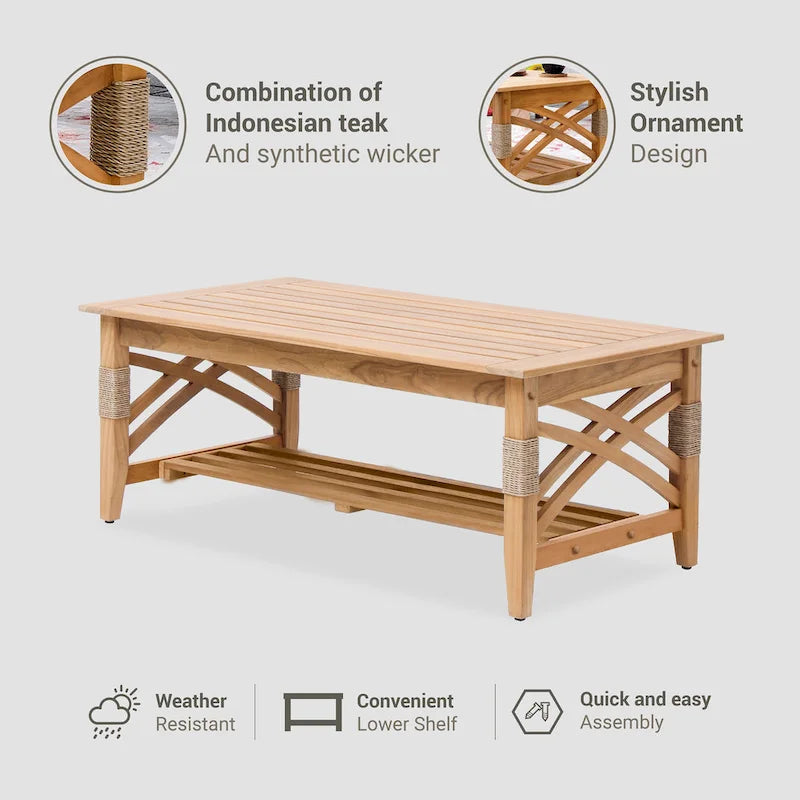 Table basse d'extérieur en teck Carmel de Cambridge Casual