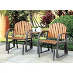 Liro Country Oak Metal 3-Piece Rocking Conversation Set by Furniture of America