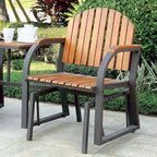 Ensemble de conversation à bascule 3 pièces Liro Country Oak Metal par Furniture of America