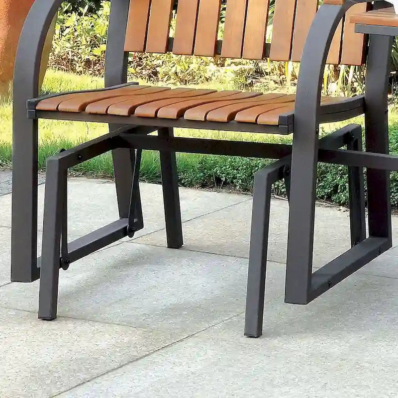 Ensemble de conversation à bascule 3 pièces Liro Country Oak Metal par Furniture of America