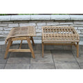 2 pc. Samera Teak & Bohemian Ottoman Set