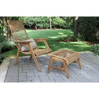 Ensemble de 2 poufs Samera Teak & Bohème