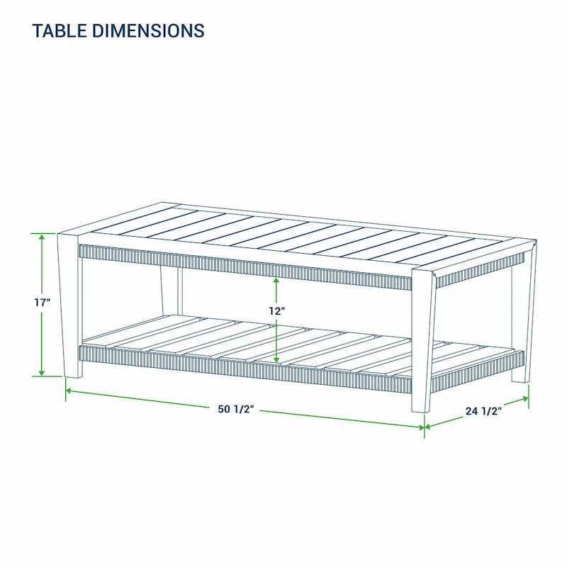 Table basse d'extérieur en teck Nassau Cambridge Casual