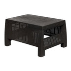 Table basse de patio en similicuir tressé Errida Espresso par Havenside Home