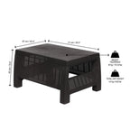 Table basse de patio en similicuir tressé Errida Espresso par Havenside Home