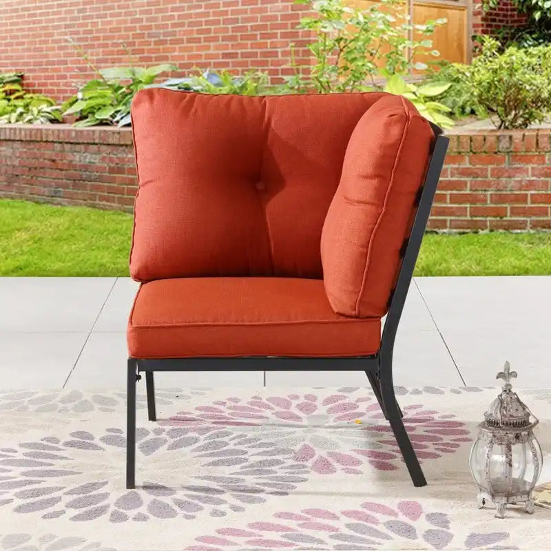 Chaise d'angle d'extérieur Patio Festival avec coussin rouge