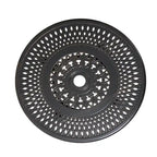 Pellebant Table basse ronde d'extérieur en fonte d'aluminium avec trou pour parasol - 24.02L x 24.02W x 17.52H